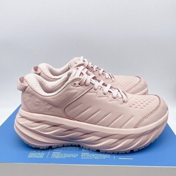 Hoka One One Bondi SR Running Shoes Peach Whip Pink Leather Womens US 10 - Picture 4 of 12
